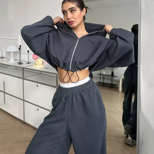 Zipper Sweatshirt Sweatpants