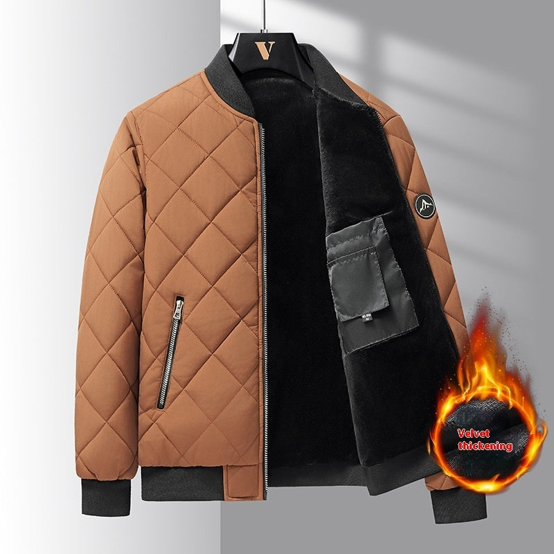 Rhombic Sewing Design Cotton Coat