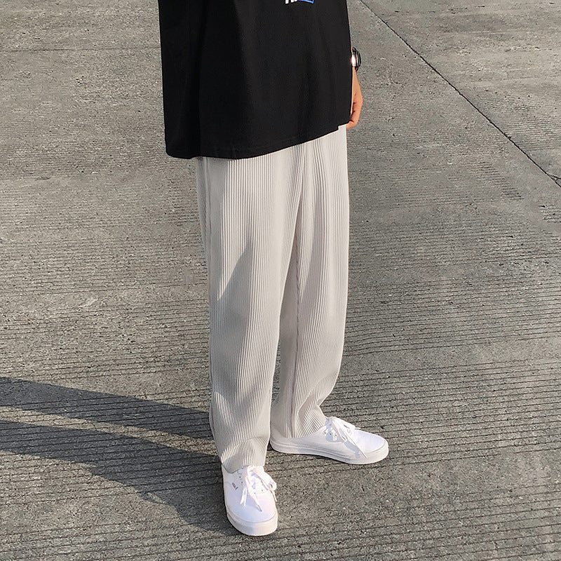 Men's Japanese casual pants straight wide leg pants