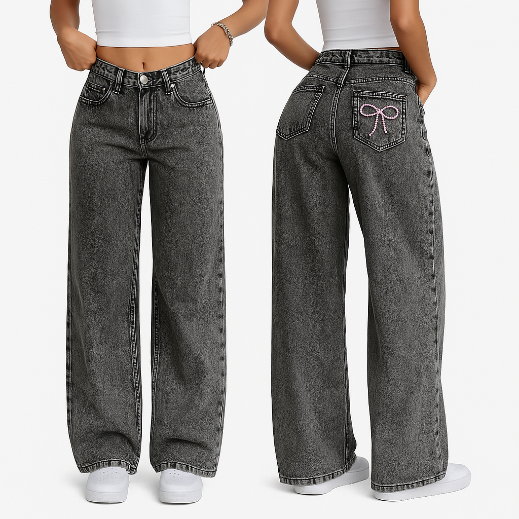 High Waist Straight Loose Casual Jeans
