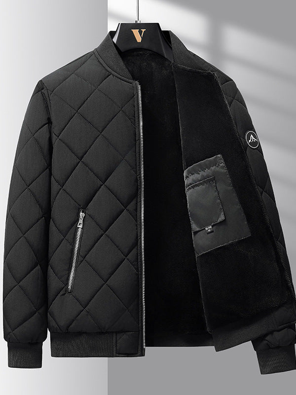 Rhombic Sewing Design Cotton Coat