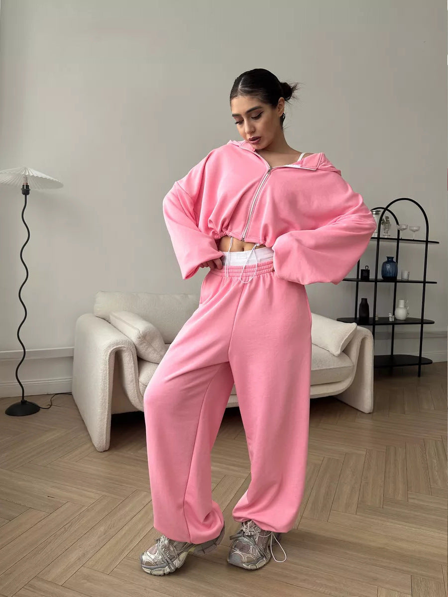 Zipper Sweatshirt Sweatpants