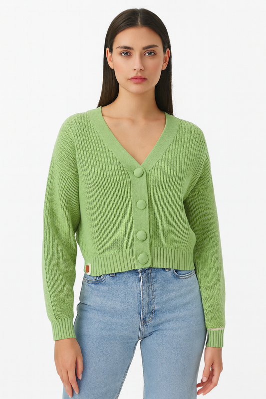 Grass Green Cardigan Sweater