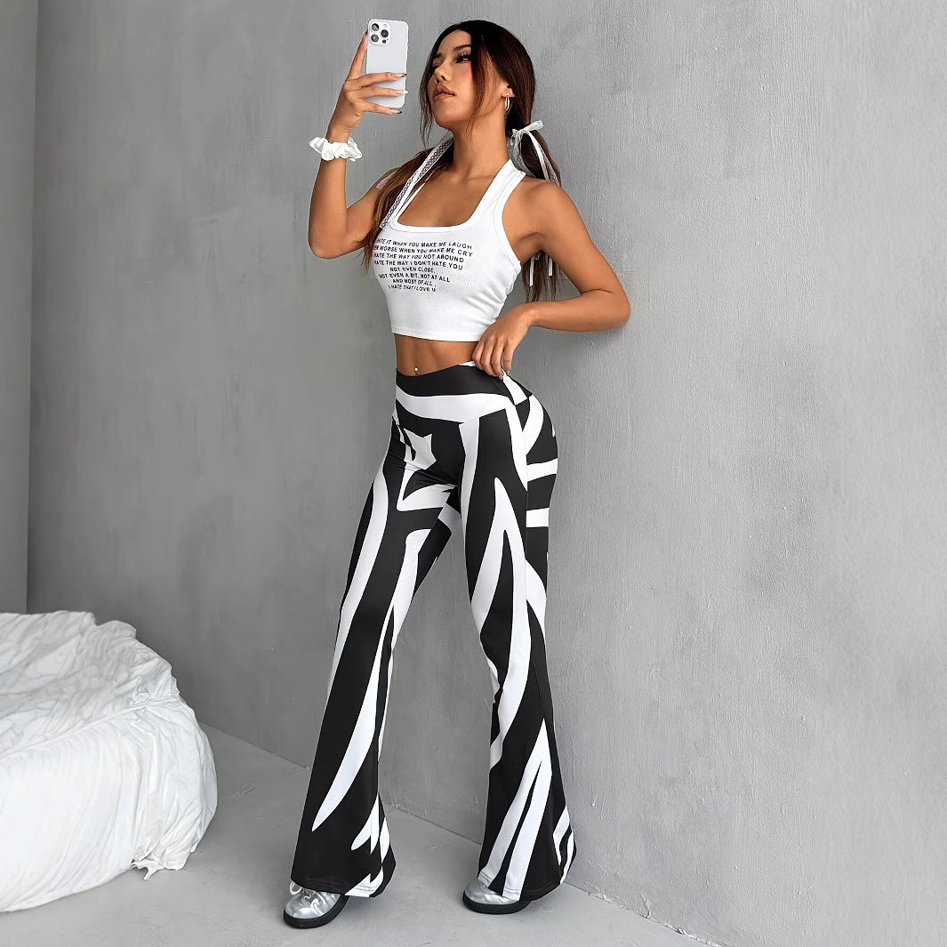 Bell-bottom High Waist Casual Pants