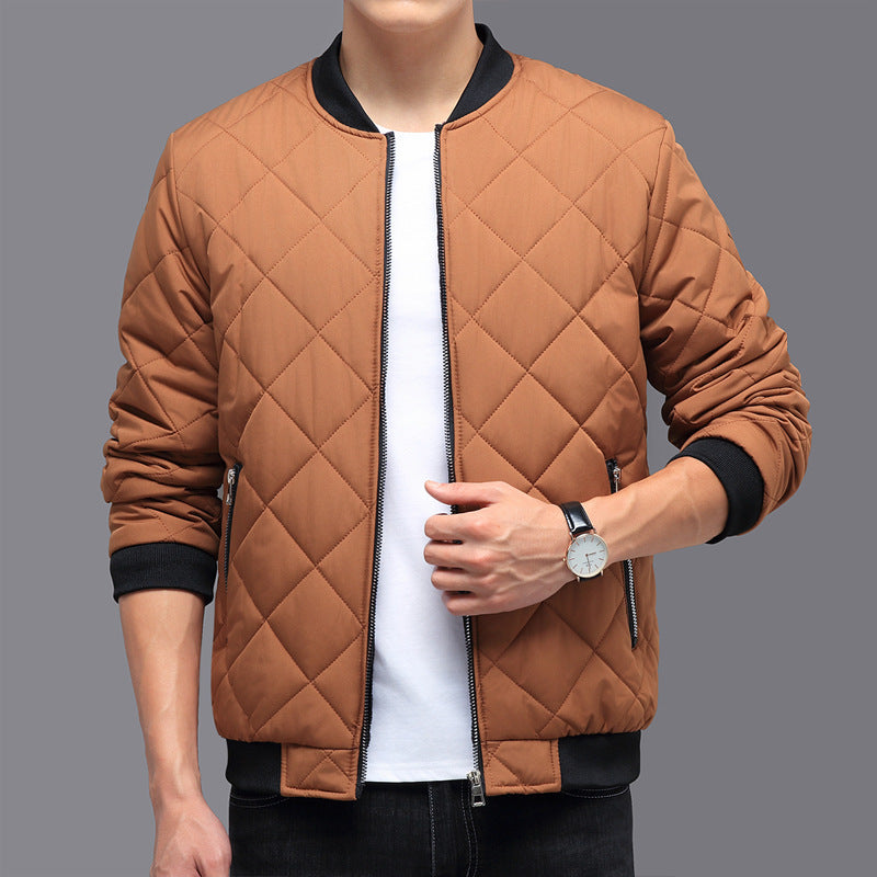 Rhombic Sewing Design Cotton Coat