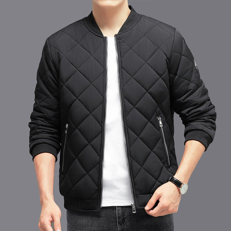 Rhombic Sewing Design Cotton Coat