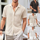 Short Sleeve Mesh Shirt Tops Men Clothing