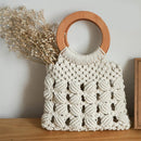 Fashion cotton rope straw bag