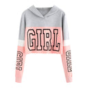 Patchwork Crop Top Hoodie