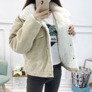 Corduroy Cotton-Padded Jacket Female Student Fall   Winter Outfit