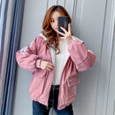 Corduroy Cotton-Padded Jacket Female Student Fall   Winter Outfit