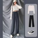 Women's Wide Leg Pants High Waist Suit Trousers Loose Straight Leg Casual Pants