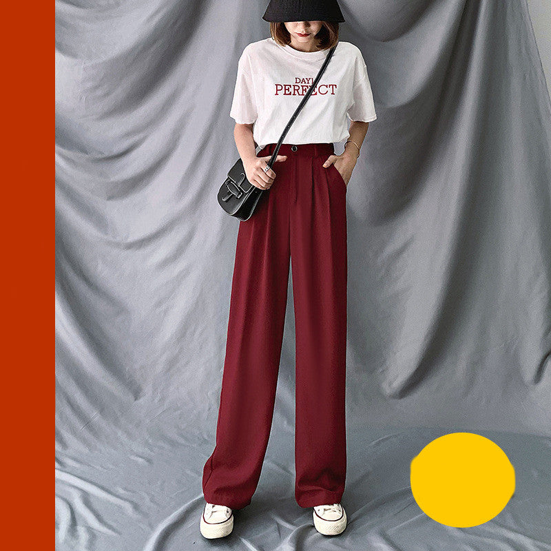 Women's Wide Leg Pants High Waist Suit Trousers Loose Straight Leg Casual Pants