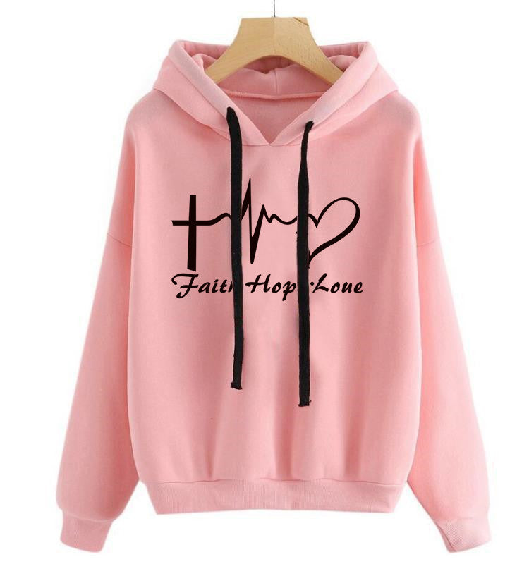 Heart Hoodie Sweatshirt Pullover Tops