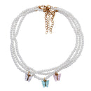 Elegant White Pearl Choker Necklace Small Round Pearl Wedding Butterfly Necklace For Women Charm Fashion Jewelry