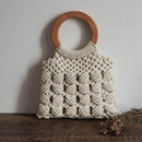 Fashion cotton rope straw bag
