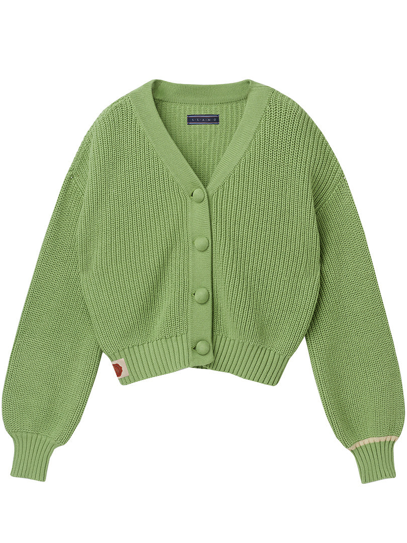 Grass Green Cardigan Sweater