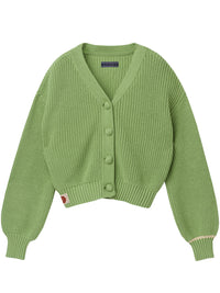 Grass Green Cardigan Sweater
