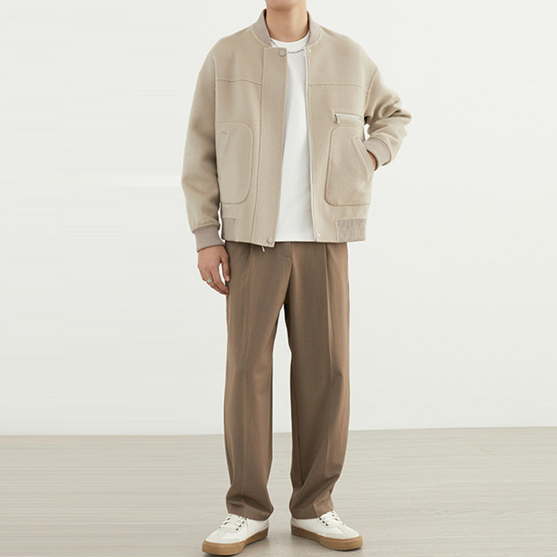 Woolen Coat Men's Short Baseball Uniform