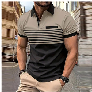 Casual Striped Shirt With Chest Pocket Men Clothing