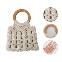 Fashion cotton rope straw bag