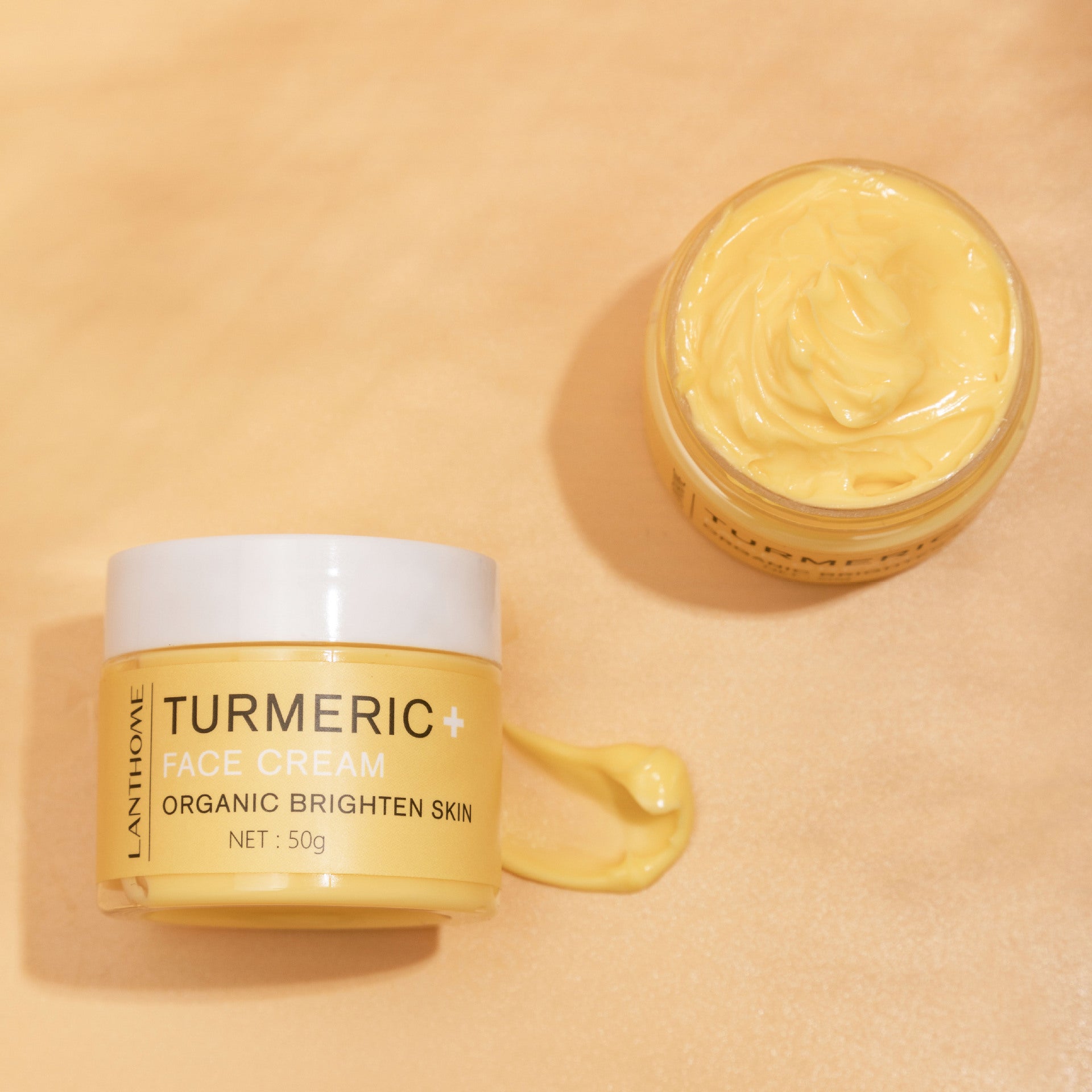 Turmeric Essential Oil Skincare Set with Face Cream for Moisturizing and Brightening Skin.