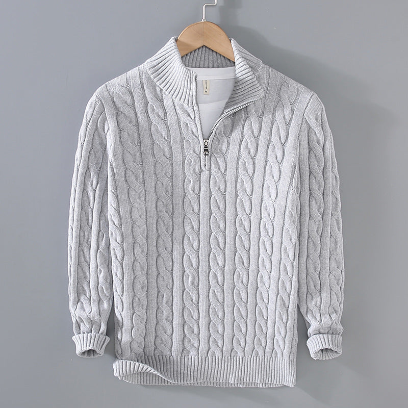 Men’s Loose Zip Knit Sweater