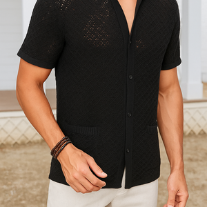 Short Sleeve Mesh Shirt Tops Men Clothing