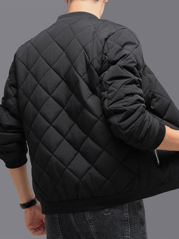Rhombic Sewing Design Cotton Coat