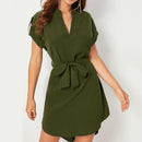 V-neck Short Sleeve Dress