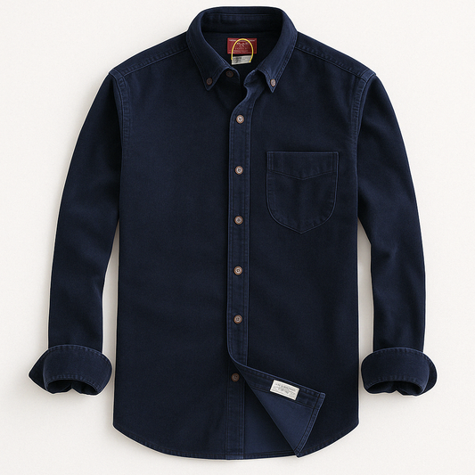 Retro Trendy Sleeve Color Men's Shirt