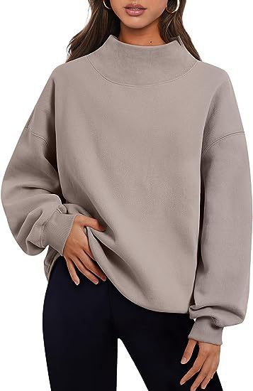 Pullover Sweatshirt Solid Color Loose Tops Round Neck Hoodie Women Thick Clothing