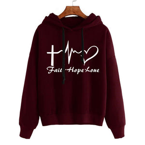 Heart Hoodie Sweatshirt Pullover Tops