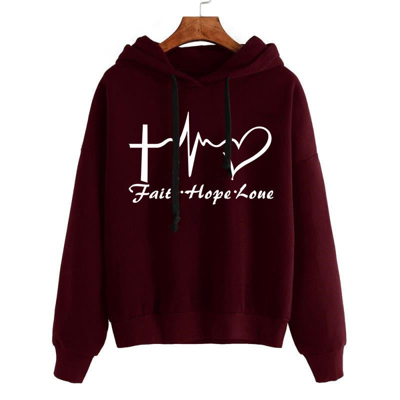 Heart Hoodie Sweatshirt Pullover Tops