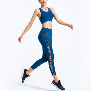 2-Piece Yoga Outfit for Women – High-Waist Leggings & Sports Bra Set