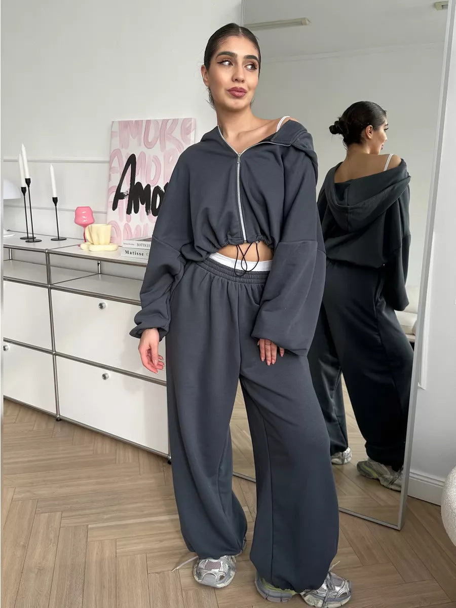 Zipper Sweatshirt Sweatpants