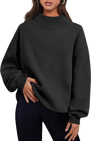 Pullover Sweatshirt Solid Color Loose Tops Round Neck Hoodie Women Thick Clothing