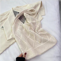 Solid Color Bag Knitted Bags Hollow Woven