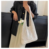 Solid Color Bag Knitted Bags Hollow Woven