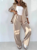Fashion Rib 2 Pieces Women's Suit
