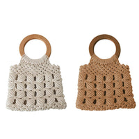 Fashion cotton rope straw bag