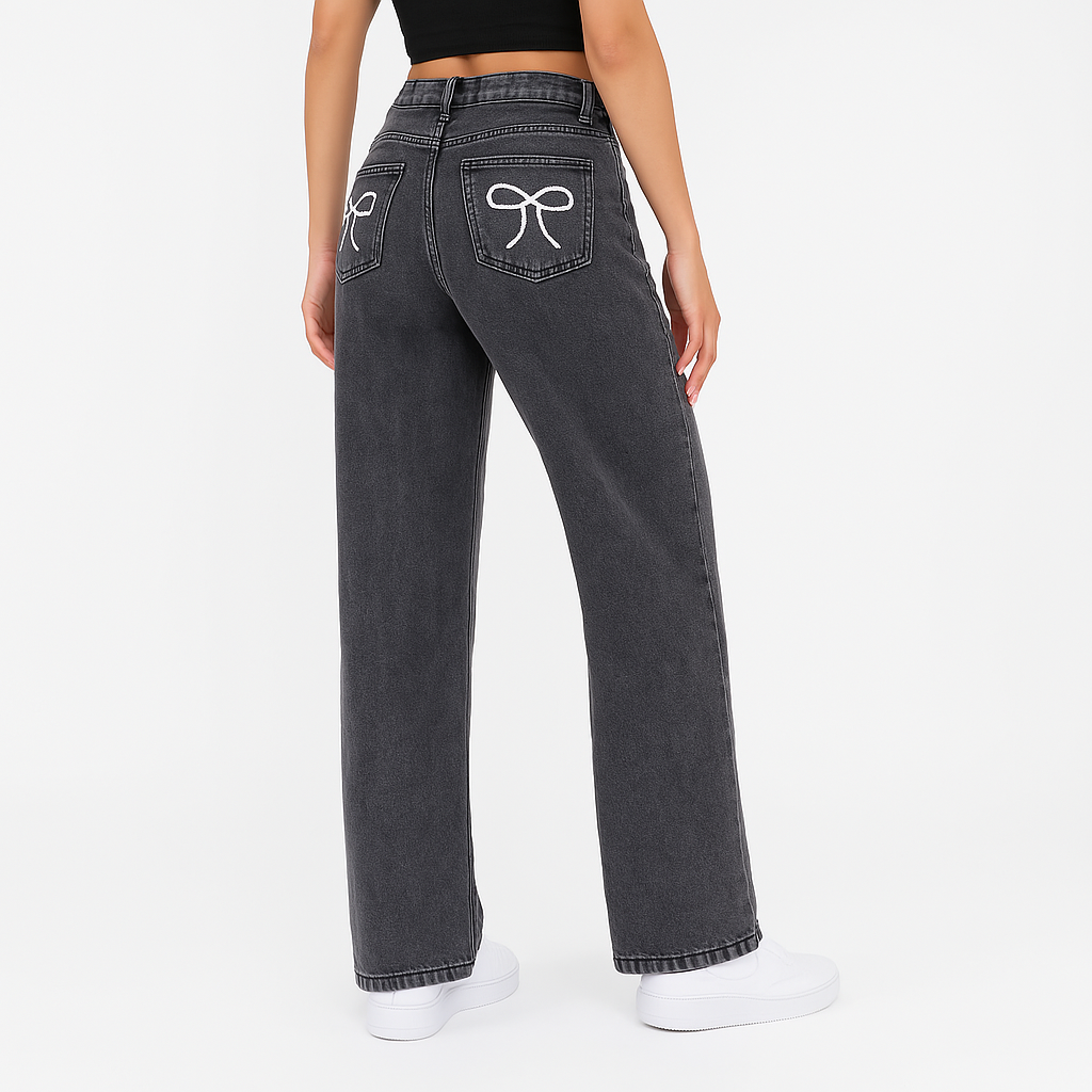 High Waist Straight Loose Casual Jeans