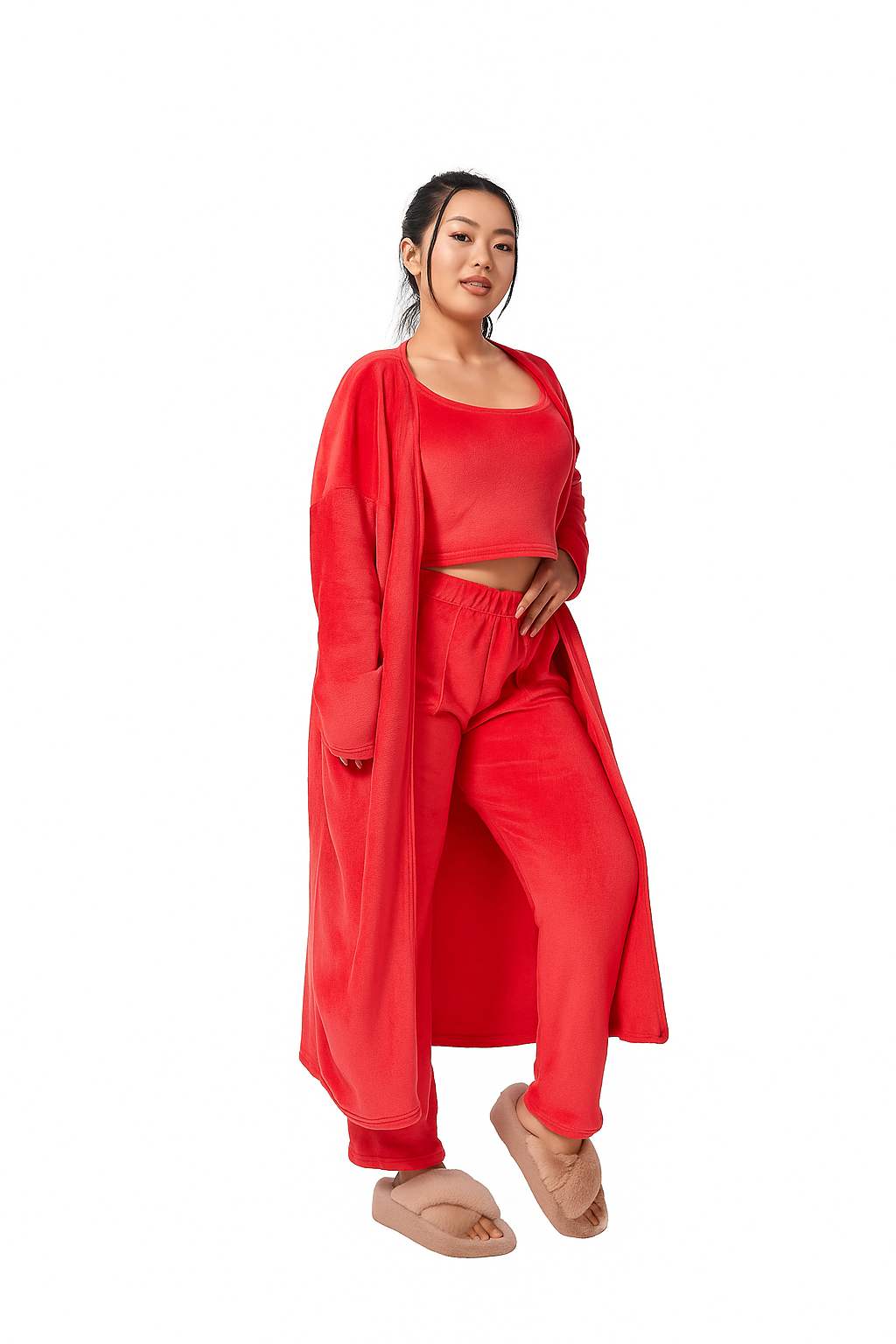 3-Piece Cozy Lounge & Pajama Set – Soft, Stylish, and Relaxed