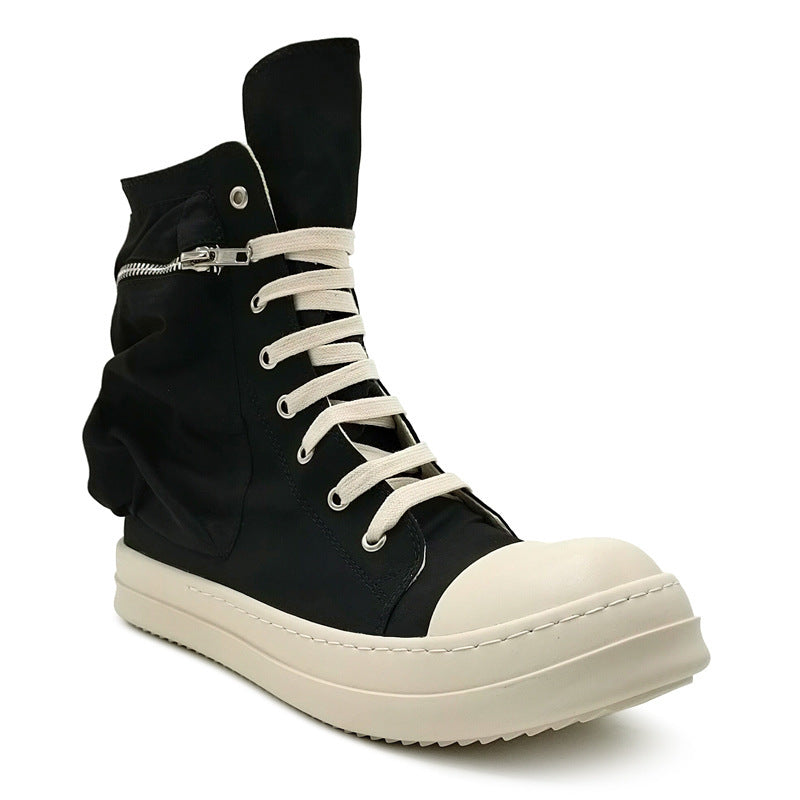 Black High-Top Canvas Sneakers