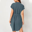 V-neck Short Sleeve Dress