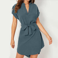 V-neck Short Sleeve Dress