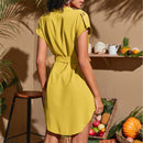 V-neck Short Sleeve Dress