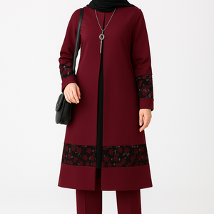Middle Eastern Abaya Set for Muslim Women – Elegant Dubai Style Suit