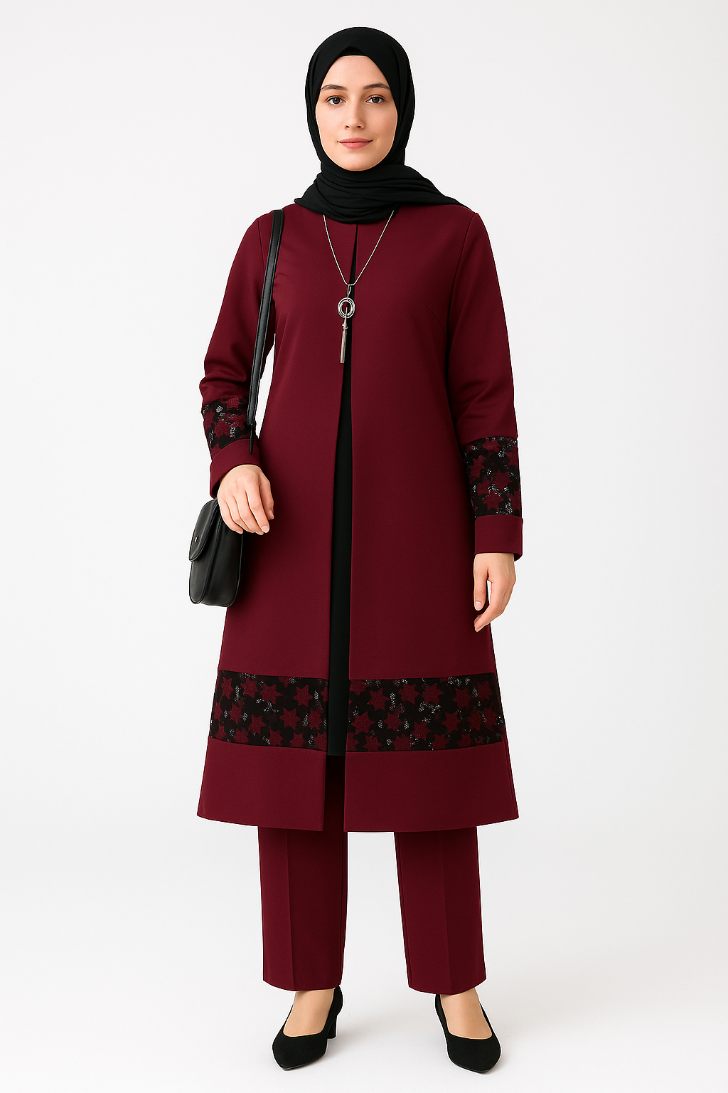 Middle Eastern Abaya Set for Muslim Women – Elegant Dubai Style Suit