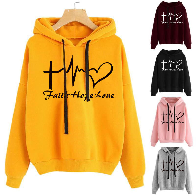 Heart Hoodie Sweatshirt Pullover Tops